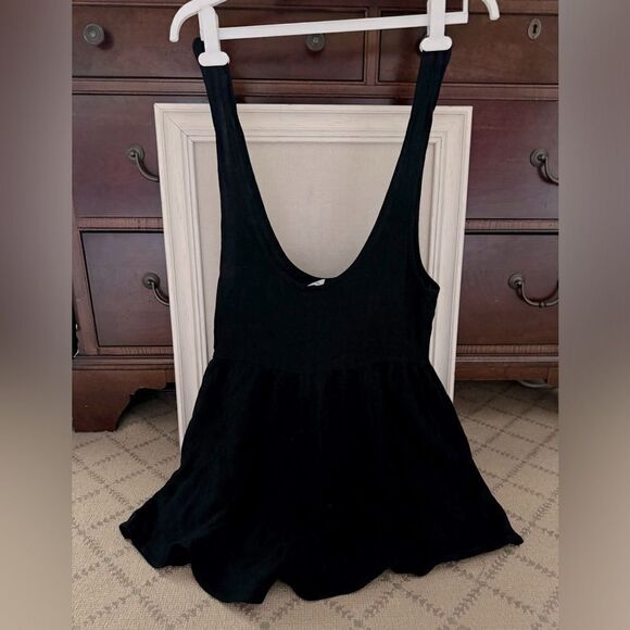 Princess Polly black cotton linen blend one piece flowy boho romper 2 - Picture 1 of 9